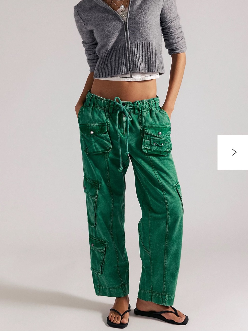 Free People Emerald Green Cargo Pants